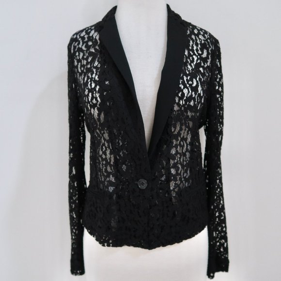 THE KOOPLES black lace jacket blazer